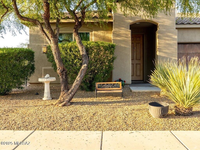 3872 W Sonoma Ranch Pl, Marana, AZ 85658 - entrance to property with stucco siding and a tile roof