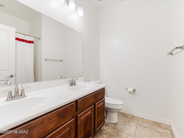 3872 W Sonoma Ranch Pl, Marana, AZ 85658 - full bath featuring double vanity and a shower with shower curtain