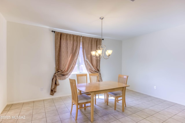 8348 N Mountain Stone Pine Way, Tucson, AZ 85743 - dining area with a chandelier and light tile patterned floors