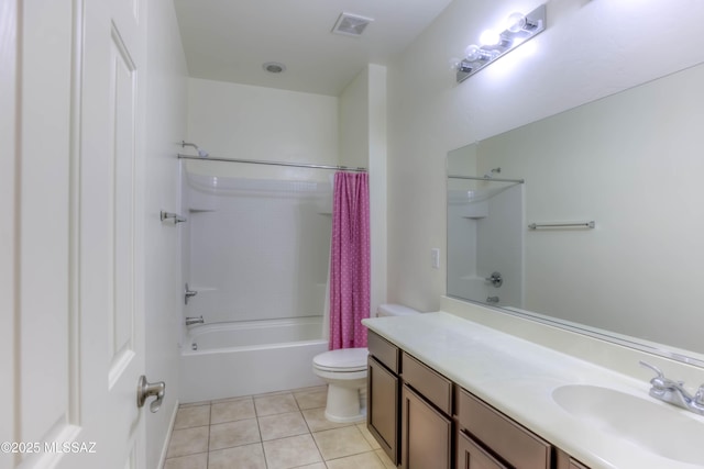 8348 N Mountain Stone Pine Way, Tucson, AZ 85743 - full bath with shower / bath combo with shower curtain, vanity, and tile patterned flooring