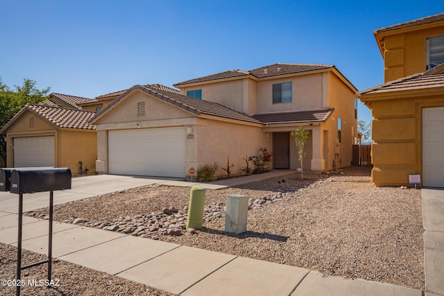 3969 E Agate Knoll Dr, Tucson, AZ 85756 - traditional-style home featuring driveway, stucco siding, an attached garage, and a tile roof
