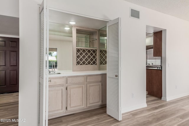 64161 E Santa Catalina Ct, Saddlebrooke, AZ 85739 - bar area with light wood-style flooring and baseboards