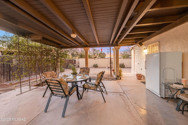 5760 S Stewart Blvd, Tucson, AZ 85706 - fenced backyard featuring a patio area and outdoor dining area