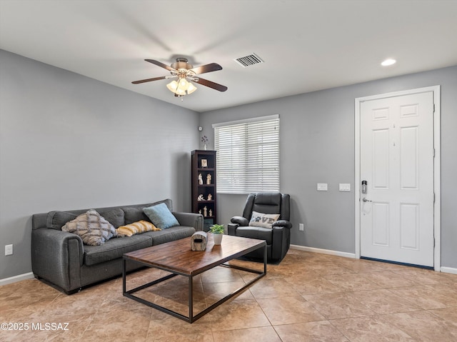 11471 E Squash Blossom Loop, Tucson, AZ 85747 - living area featuring ceiling fan and recessed lighting