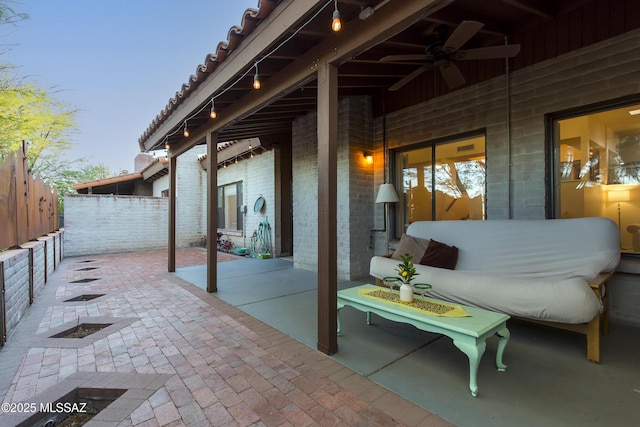 2000 E Campbell Ter, Tucson, AZ 85718 - view of patio / terrace featuring a ceiling fan