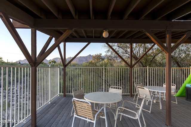 2000 E Campbell Ter, Tucson, AZ 85718 - deck featuring outdoor dining space and a mountain view