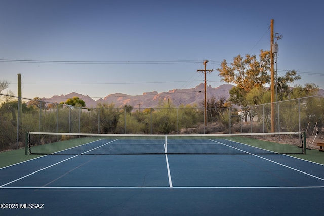 2000 E Campbell Ter, Tucson, AZ 85718 - view of tennis court featuring a mountain view