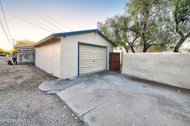 2839 E 2nd St, Tucson, AZ 85716 - detached garage with driveway and a gate