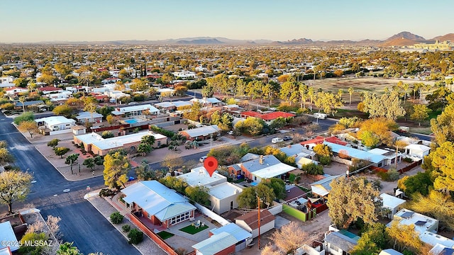 2839 E 2nd St, Tucson, AZ 85716 - aerial view at dusk of a mountain view and a residential view