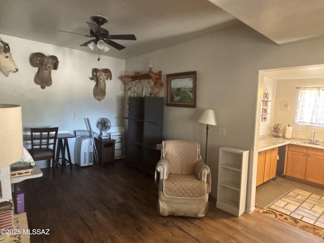 7855 N Northern Ave, Tucson, AZ 85704 - sitting room featuring a ceiling fan and light wood-type flooring