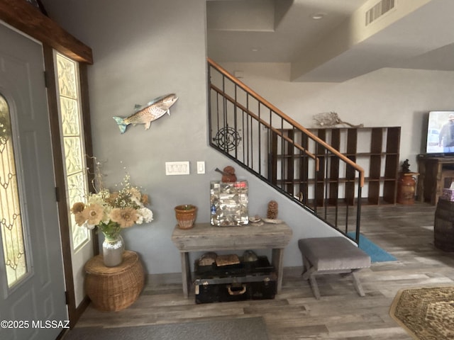 7855 N Northern Ave, Tucson, AZ 85704 - entryway featuring wood finished floors and stairway