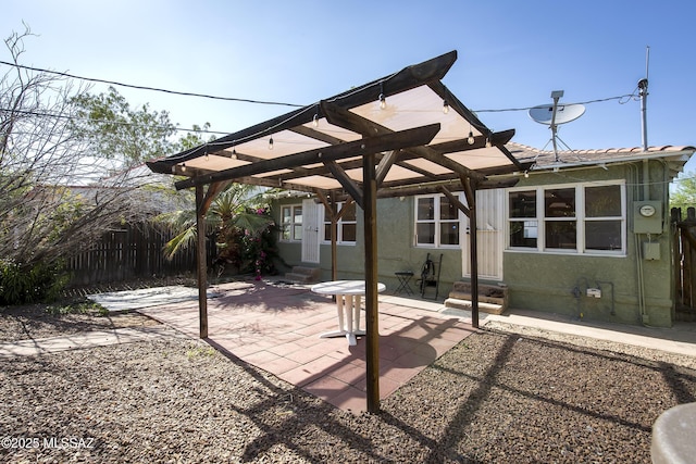 642 E 2nd St, Tucson, AZ 85705 - view of patio / terrace with entry steps and a pergola