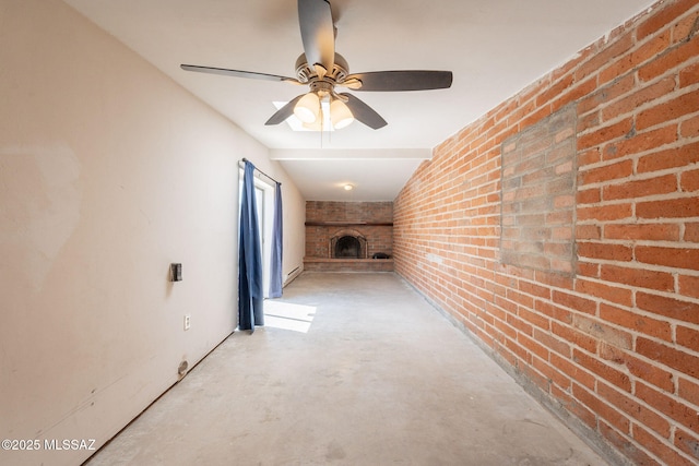 325 W Santa Maria St, Tucson, AZ 85706 - corridor with brick wall and unfinished concrete floors