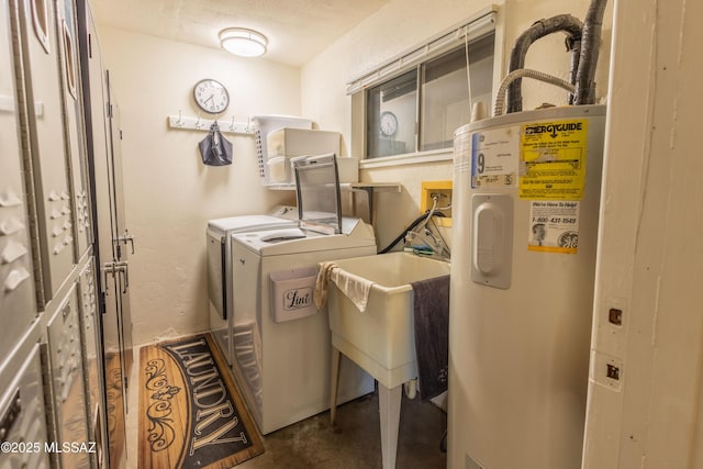 1120 N La Canoa, Green Valley, AZ 85614 - laundry room featuring electric water heater and washer and clothes dryer