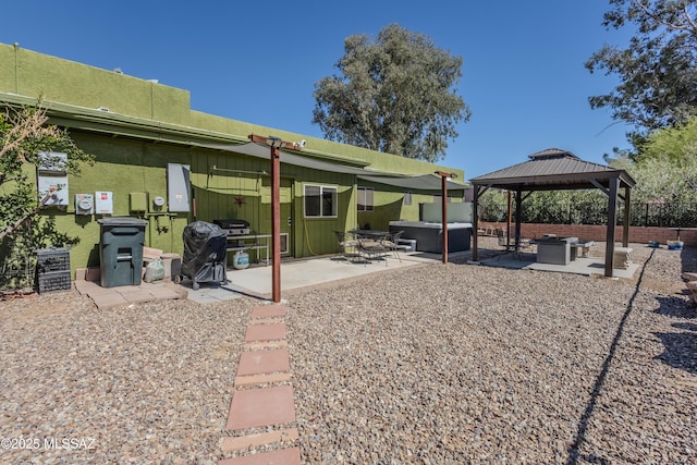 1120 N La Canoa, Green Valley, AZ 85614 - view of yard featuring a hot tub, a patio, and a gazebo