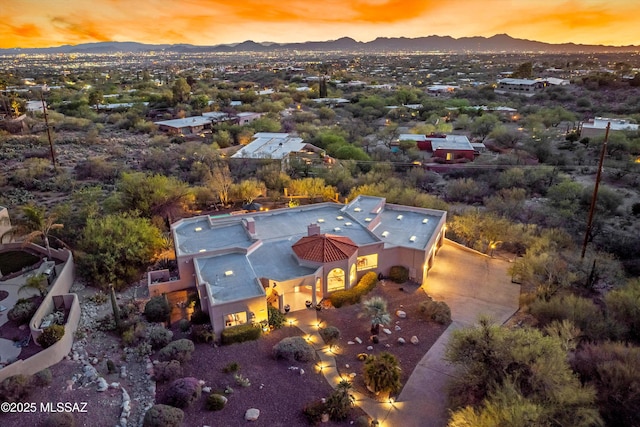6265 N Jochums Dr, Tucson, AZ 85718 - aerial view of property and surrounding area with a mountain backdrop