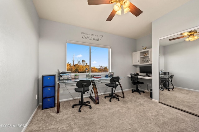 6265 N Jochums Dr, Tucson, AZ 85718 - office area with ceiling fan and carpet