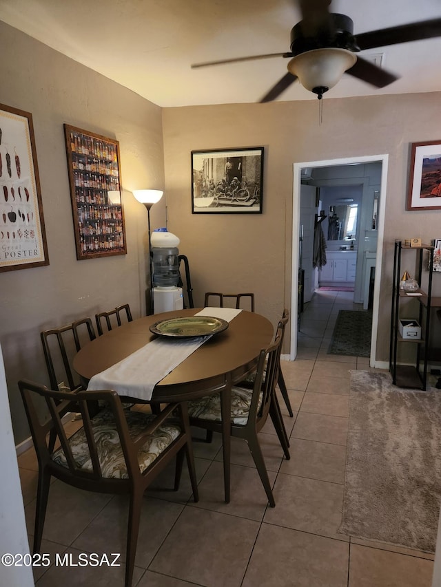 815 E 8th St, Tucson, AZ 85719 - tiled dining area featuring ceiling fan