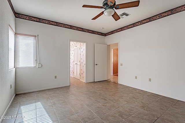 4823 S View Ridge Dr, Green Valley, AZ 85622 - tiled empty room featuring ceiling fan and baseboards