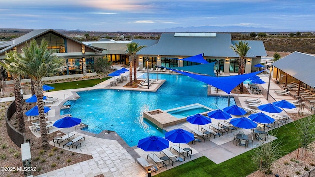 1993 E Desert Lark Pass, Green Valley, AZ 85614 - community pool with a hot tub and a patio