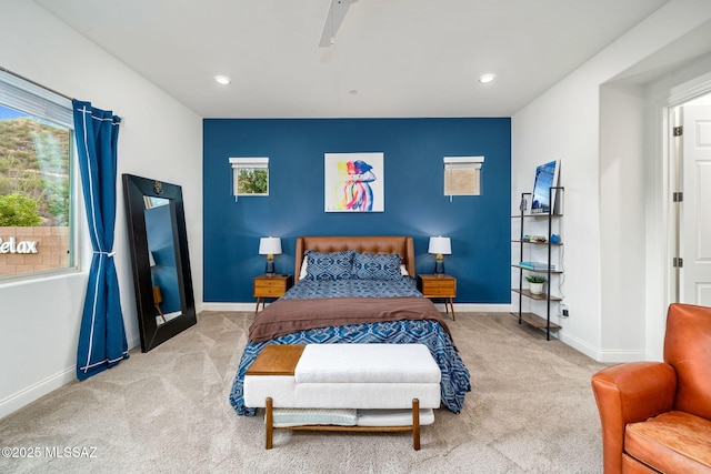 1144 S Castar Dr, Tucson, AZ 85745 - bedroom with carpet, recessed lighting, and ceiling fan