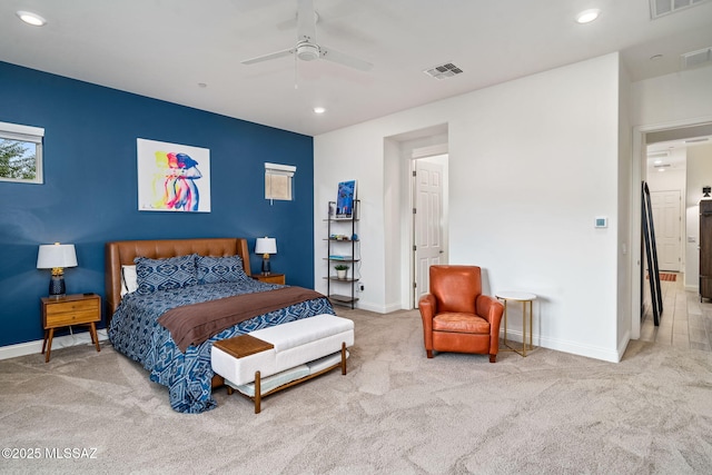 1144 S Castar Dr, Tucson, AZ 85745 - bedroom featuring carpet, recessed lighting, and ceiling fan