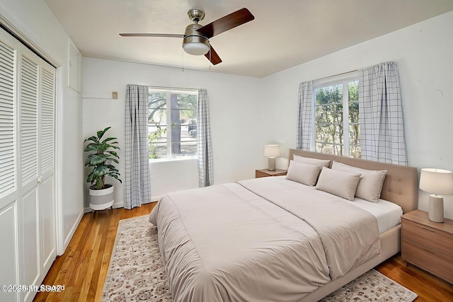 2421 E Drachman St, Tucson, AZ 85719 - bedroom with multiple windows, light wood finished floors, and a closet