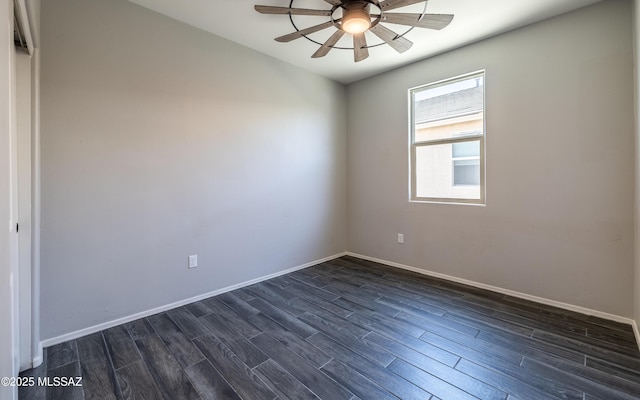 8820 E Stone Meadow Cir, Tucson, AZ 85730 - spare room with dark wood-type flooring and ceiling fan
