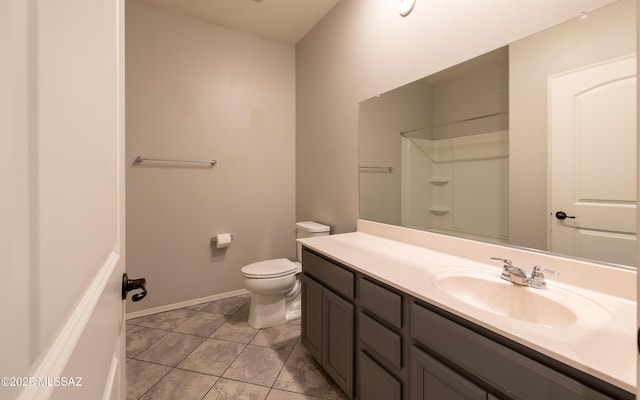 8820 E Stone Meadow Cir, Tucson, AZ 85730 - bathroom featuring vanity, a shower, and tile patterned floors