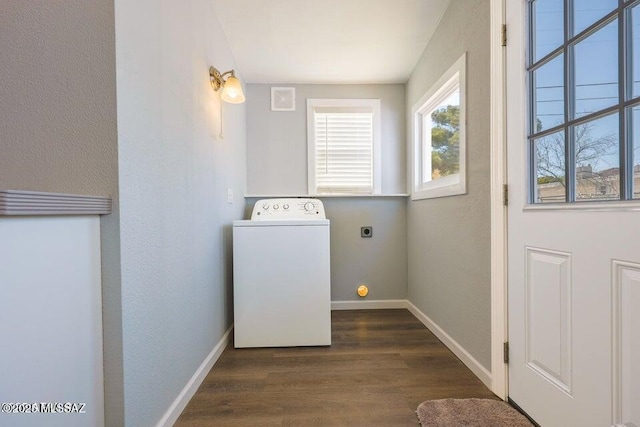 201 B St, Bisbee, AZ 85603 - laundry room featuring washer / clothes dryer and dark wood finished floors