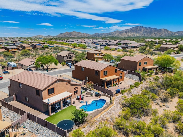 738 S Willis Ray Ave, Vail, AZ 85641 - aerial view of residential area with mountains and a pool