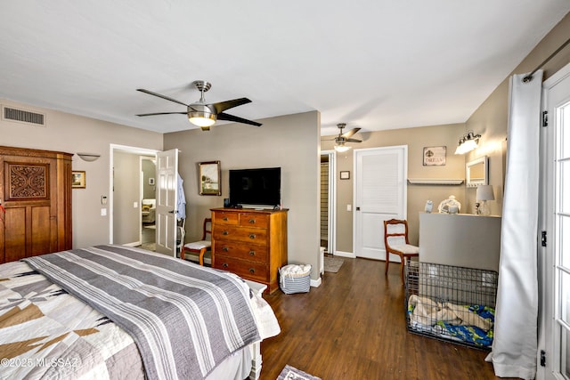 1939 S San Vincent Dr, Green Valley, AZ 85614 - bedroom featuring wood finished floors and ceiling fan
