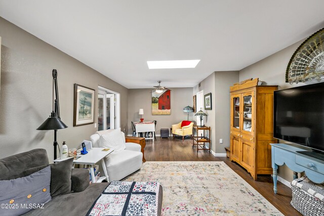 1939 S San Vincent Dr, Green Valley, AZ 85614 - living area with a skylight and dark wood-type flooring