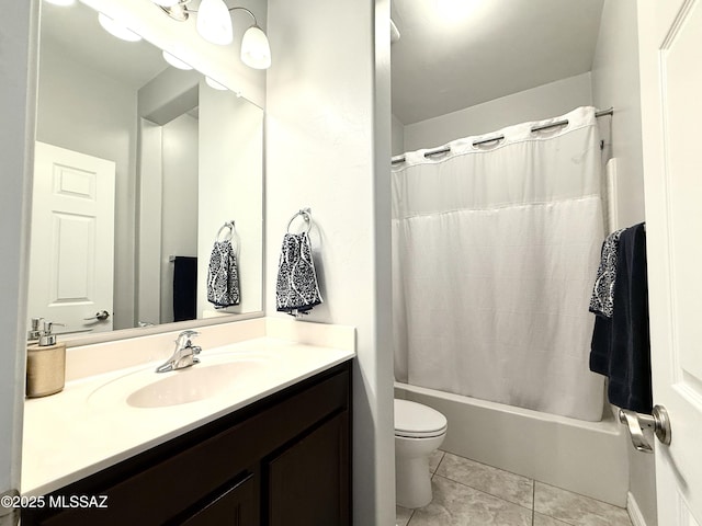9636 N Havenwood Way, Marana, AZ 85653 - bathroom with vanity, tile patterned flooring, and shower / tub combo with curtain