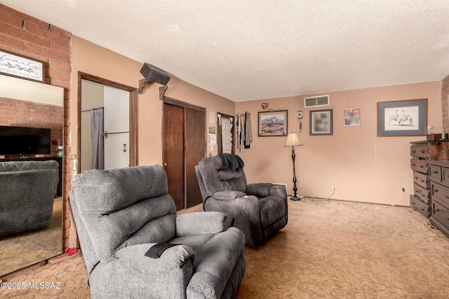 10901 N Camino De Oeste, Tucson, AZ 85742 - carpeted living area featuring a textured ceiling