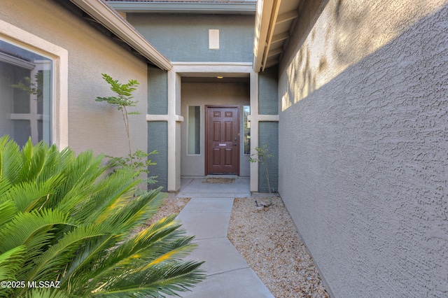 817 E Deer Spring Canyon Pl, Sahuarita, AZ 85629 - view of exterior entry featuring stucco siding