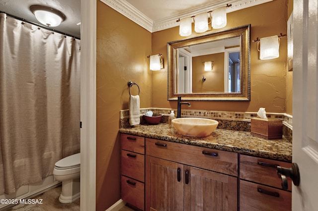 6651 N Campbell Ave Unit 286, Tucson, AZ 85718 - full bathroom with vanity, crown molding, and a textured wall