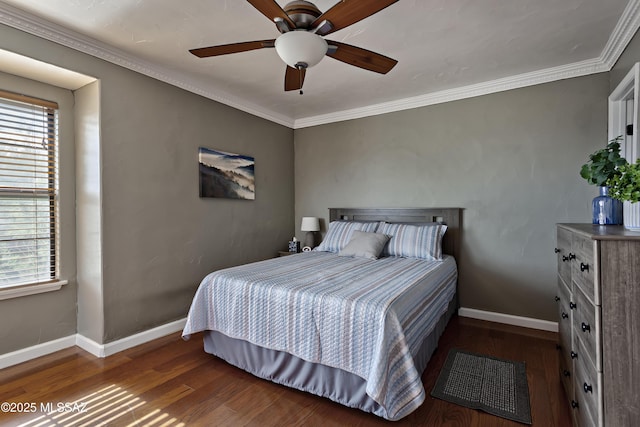 6651 N Campbell Ave Unit 286, Tucson, AZ 85718 - bedroom featuring wood finished floors, crown molding, and ceiling fan