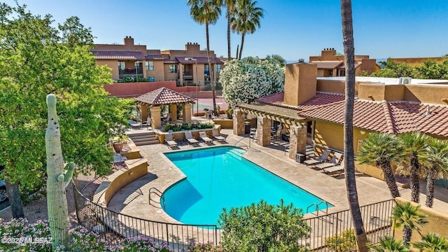 6651 N Campbell Ave Unit 286, Tucson, AZ 85718 - community pool with a gazebo and a patio