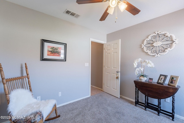 9908 E Shadow Glen Ct, Tucson, AZ 85748 - living area featuring carpet floors and a ceiling fan