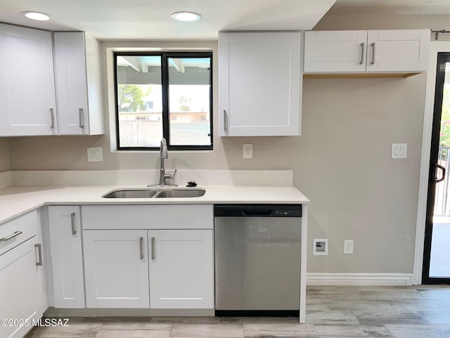 2973 S Kolb Rd, Tucson, AZ 85730 - kitchen featuring dishwasher, white cabinets, light countertops, and recessed lighting