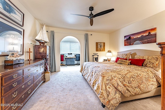 1148 W Circulo Del Norte, Green Valley, AZ 85614 - carpeted bedroom featuring a ceiling fan