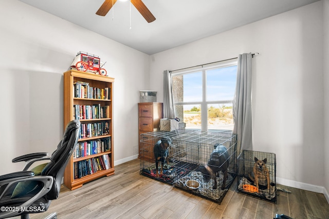 13331 N Carbine Ct, Marana, AZ 85653 - office space featuring a ceiling fan and wood finished floors