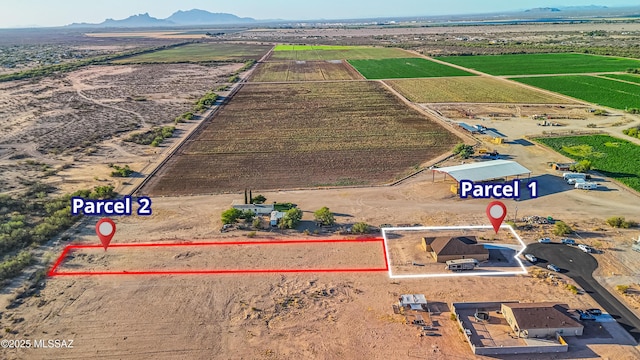 13331 N Carbine Ct, Marana, AZ 85653 - view of rural area with a mountainous background and property boundaries highlighted