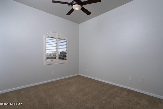 3923 S Camino Ensenada Del Pantano, Tucson, AZ 85730 - empty room with a ceiling fan, carpet floors, and vaulted ceiling