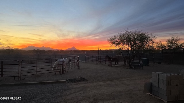 17160 W Starr Rd, Marana, AZ 85653 - yard at dusk featuring a mountain view