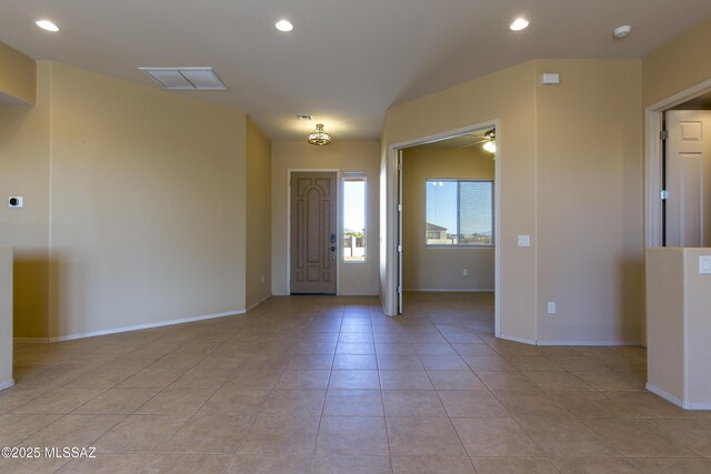 17160 W Starr Rd, Marana, AZ 85653 - entrance foyer featuring light tile patterned flooring, recessed lighting, and ceiling fan