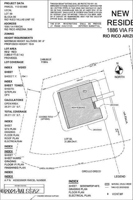 1886 Via Francia, Rio Rico, AZ 85648 - survey map / technical document