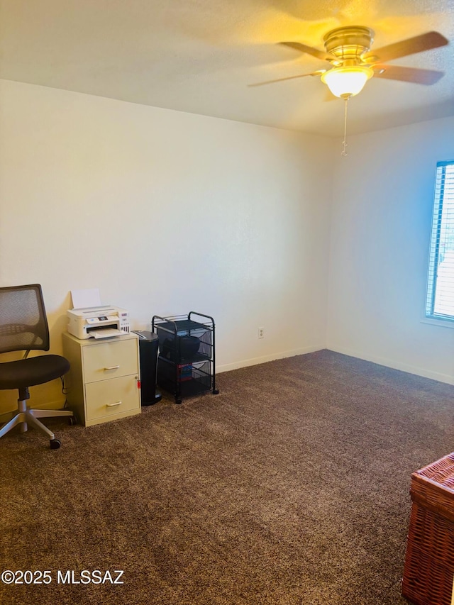 6100 N La Canada Dr, Tucson, AZ 85704 - office featuring a ceiling fan and dark carpet