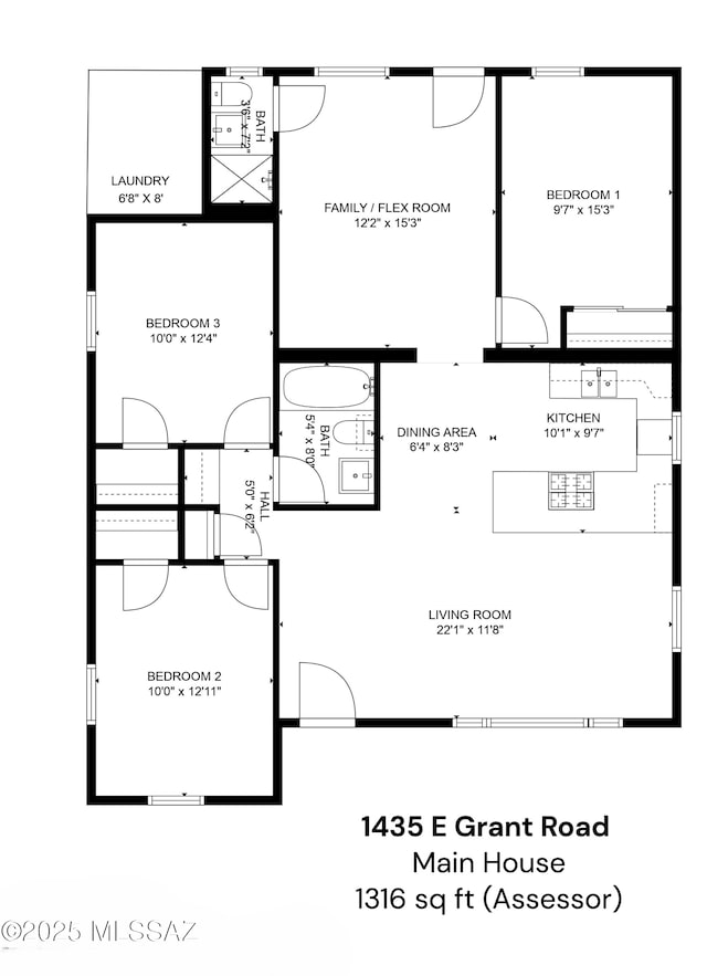 1435 E Grant Rd, Tucson, AZ 85719 - view of home floor plan